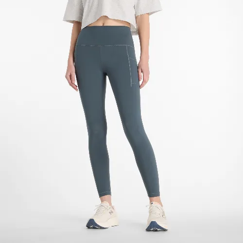 Legginsy damskie do biegania New Balance Sleek WP51268GT – szare