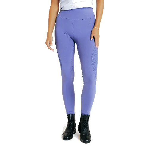 Legginsy jeździeckie damskie letnie full grip - niebieskie