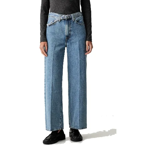 Levi's jeansy wide leg damskie RIBCAGE WL BELTED