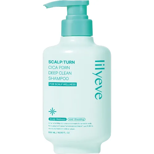 Lilyeve Cica PDRN Deep Clean Shampooo, Specjalistyczny szampon do głębokiego oczyszczania skóry głowy, 500 ml