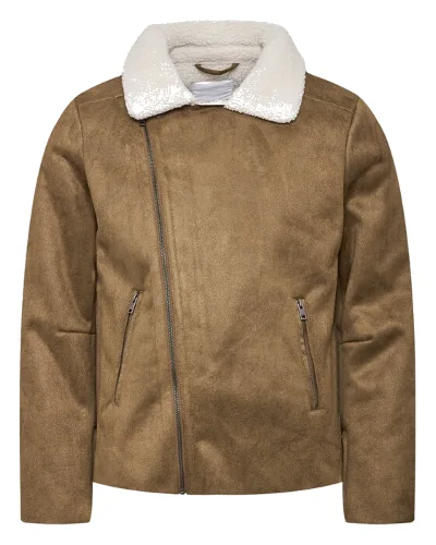 Lindbergh Kurtka z imitacji skóry 30-30053A Brązowy Slim Fit