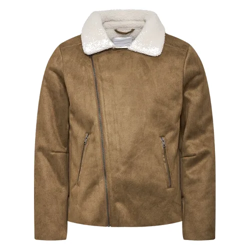 Lindbergh Kurtka z imitacji skóry 30-30053A Brązowy Slim Fit