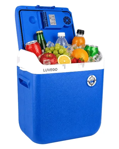Lodówka turystyczna 30 l - wyświetlacz cyfrowy - Bluetooth - granatowa