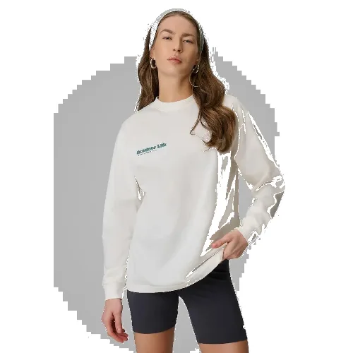 Longsleeve regular z nadrukiem damski 4F 4FRSS26TSWSF2834