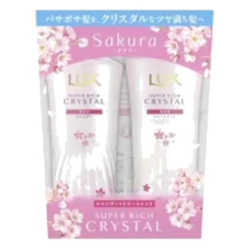LUX Japan - Zestaw szamponu i kuracji Super Rich Crystal Sakura - 450g + 450g