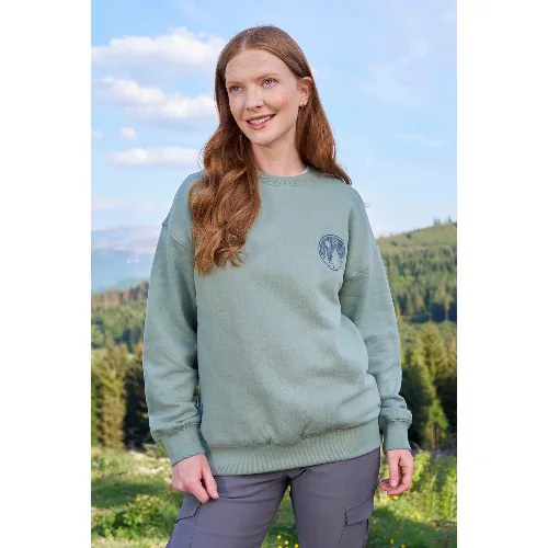 Luźna bluza damska z nadrukiem - Green