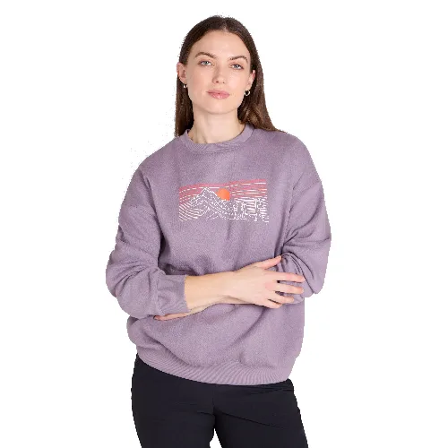 Luźna bluza damska z nadrukiem - Purple