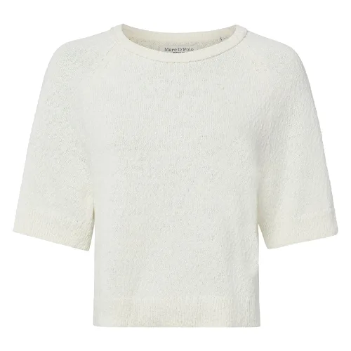Marc O'Polo Denim sweter z dzianiny z krótkim rękawem Kobiety Bawełna (100%) biały