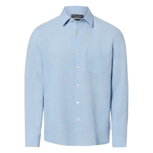 Marc O'Polo koszula lniana na co dzień Mężczyźni Regular Fit len niebieski, XL