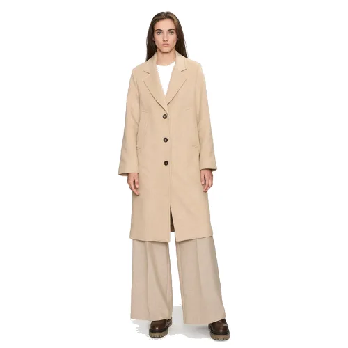 Marc O'Polo Płaszcz wełniany 408 0294 71265 Beżowy Regular Fit
