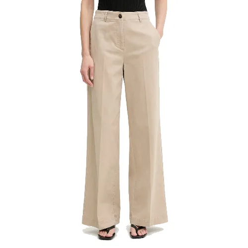 Marc O'Polo spodnie wide leg damskie bawełniane