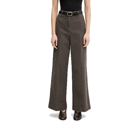 Marc O'Polo spodnie wide leg damskie bawełniane z elastanem
