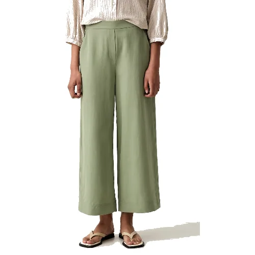 Marc O'Polo spodnie wide leg damskie z lnem