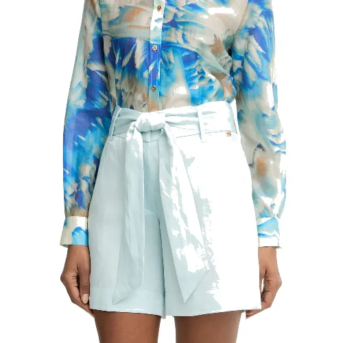 Marciano by Guess szorty eleganckie damskie z dodatkiem lnu JANE