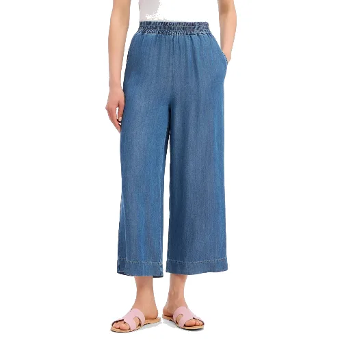 Marie Lund Spodnie jeansowe culottes Kobiety Lyocell niebieski, 46