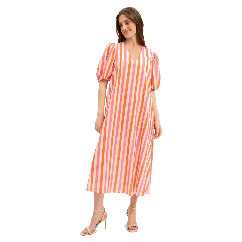 Marie Lund sukienka maxi Kobiety Bawełna (100%) pomarańczowy|czerwony