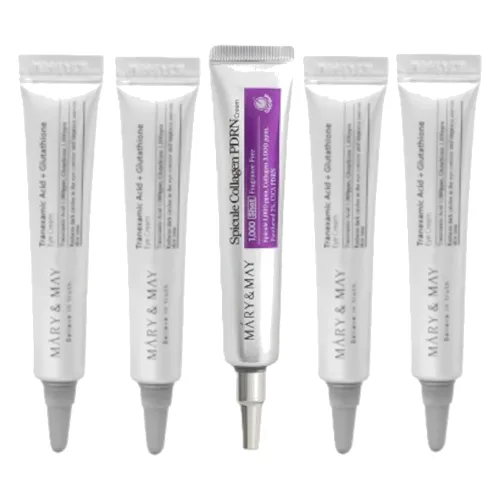 Mary&May - Spicule Collagen PDRN Cream - 15g (1ea) & Tranexamic Acid + Glutathione Eye Cream - 12g (4ea) Set