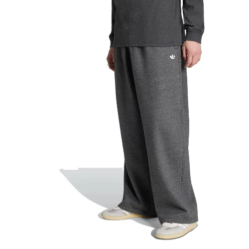 MELANŻOWE SPODNIE TREFOIL ESSENTIALS TYPU BAGGY BEZ MANKIETÓW