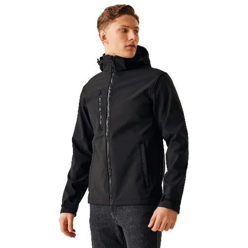 Męska 3-warstwowa kurtka softshell z kapturem Venturer z nadrukiem