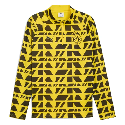 Męska bluza przedmeczowa z zamkiem 1/4 Borussia Dortmund PUMA