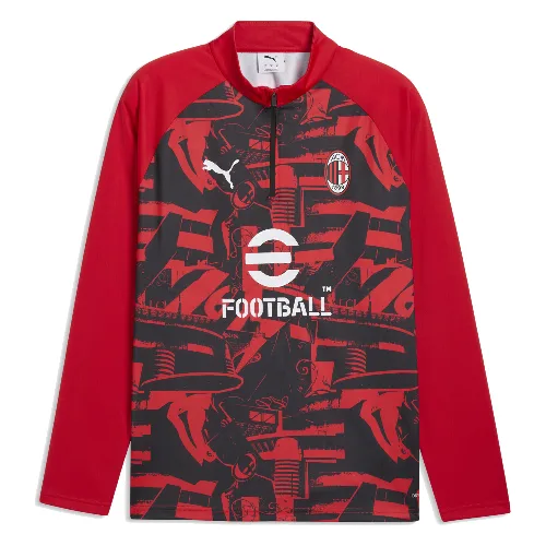 Męska koszulka na rozgrzewkę AC Milan z zamkiem 1/4 PUMA
