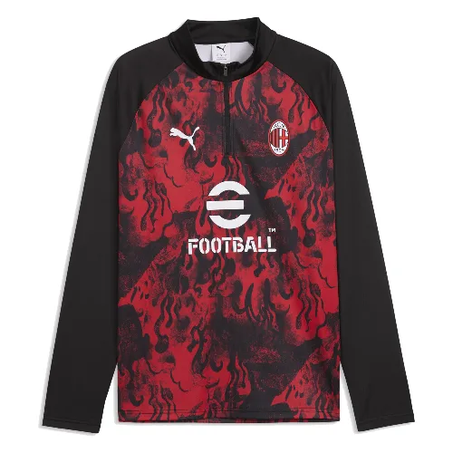 Męska koszulka na rozgrzewkę AC Milan z zamkiem 1/4 PUMA
