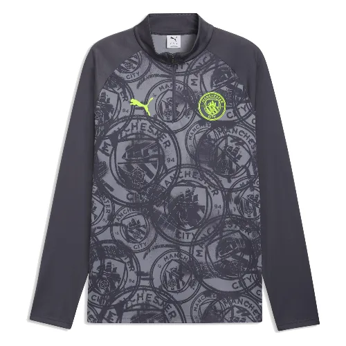 Męska koszulka na rozgrzewkę Manchester City z zamkiem 1/4 PUMA