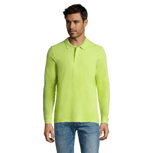 Męska Koszulka Polo Perfect Plain Pique Z Długim Rękawem