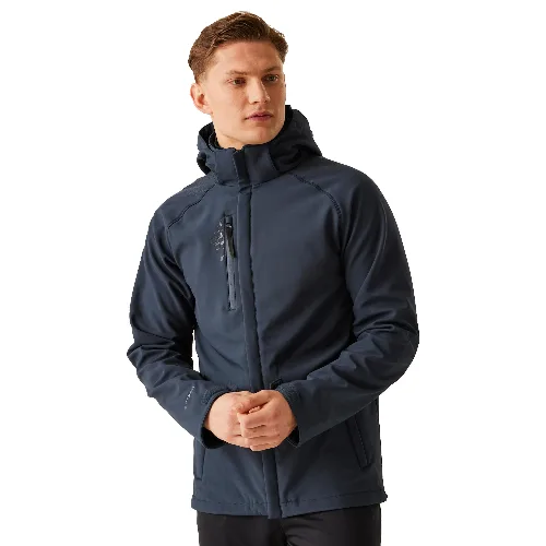 Męska kurtka z kapturem z podszewką softshell z odstraszaczem