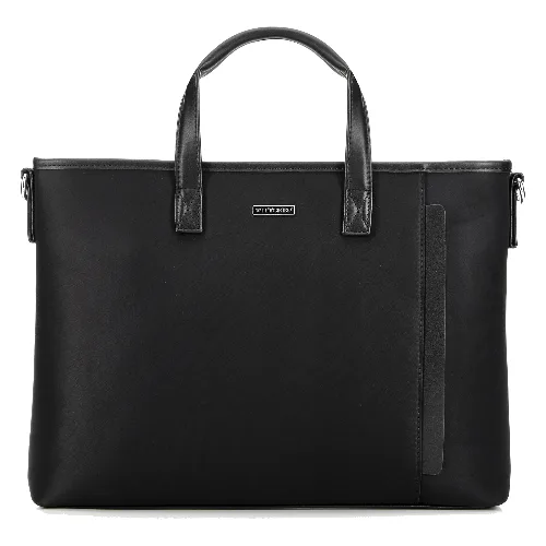 Męska torba na laptopa 13” z ozdobną wstawką czarna