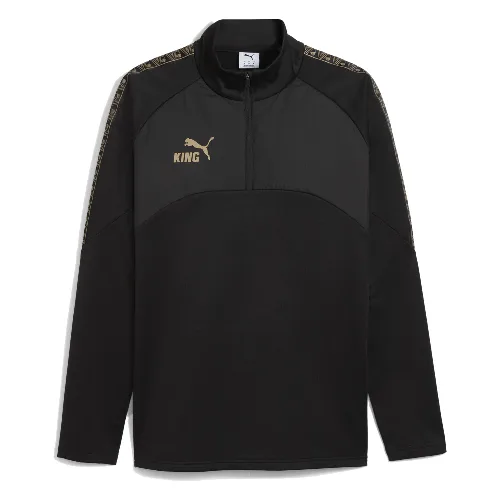 Męska treningowa kurtka na zimę KING z zamkiem 1/4 PUMA Black Gold