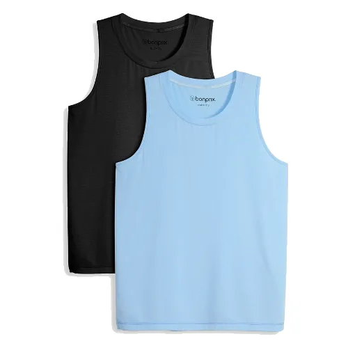 Męski T-shirt sportowy z bawełną, szybkoschnący (2 szt.)