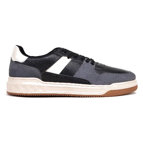 Męskie sneakersy z ekoskóry czarno - szare