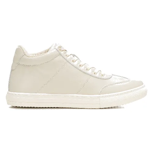 Męskie sneakersy z naturalnej skóry licowej jasny beż