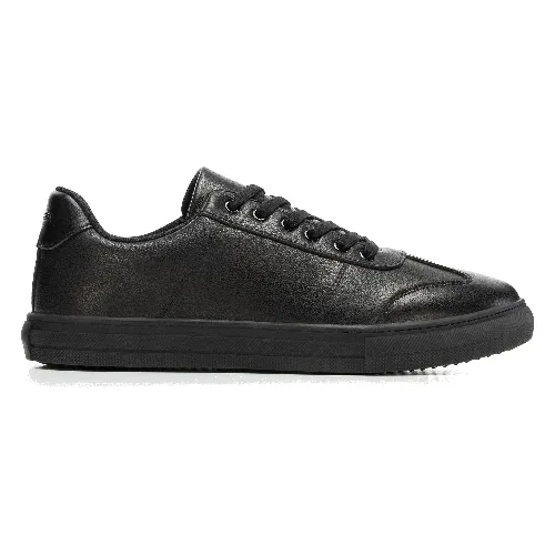 Męskie sneakersy ze skóry licowej czarne