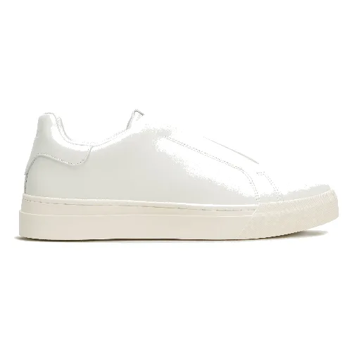 Męskie sneakersy ze skóry naturalnej wsuwane złamana biel