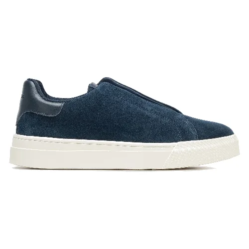 Męskie sneakersy ze skóry zamszowej wsuwane granatowe