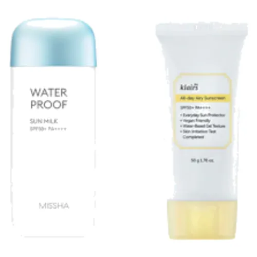 MISSHA All-Around Safe Block Waterproof Sun Milk SPF 50+/PA++++ - 70ml X Dear; Klairs - All-day Airy Sunscreen SPF50+ PA++++ - 50g