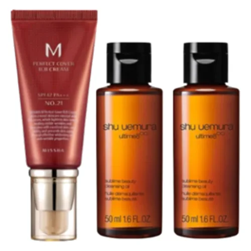 MISSHA x Shu Uemura - M Perfect Cover BB Cream #21 Light Beige X Shu Uemura - Ultime8 Sublime Beauty Cleansing Oil - 50ml (2szt.)