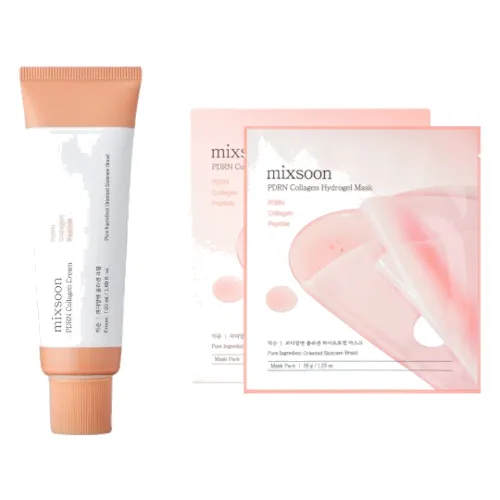 mixsoon - PDRN Collagen Cream + Hydrogel Mask*5pcs Set
