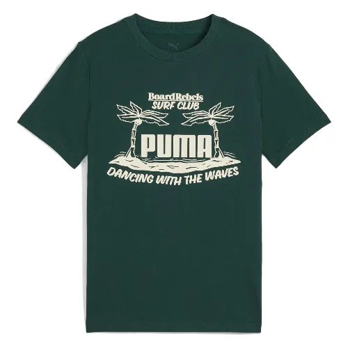 Młodzieżowa koszulka Mid 90s z grafiką PUMA Dark Myrtle Green