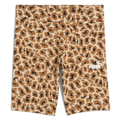 Młodzieżowe krótkie legginsy Essentials Animal PUMA Light Sand Beige