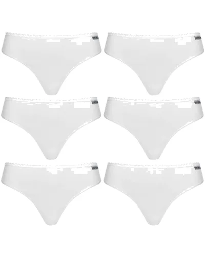 MONT EMILIAN "Nimes" Kobiety stringi 6-pak białe
