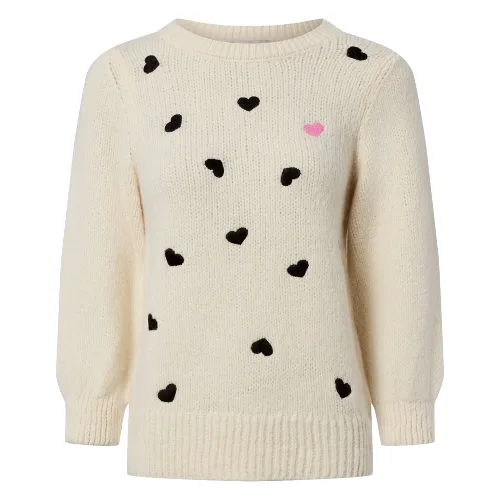 More & More Sweter z dzianiny Kobiety Sztuczne włókno beżowy|czarny, 38