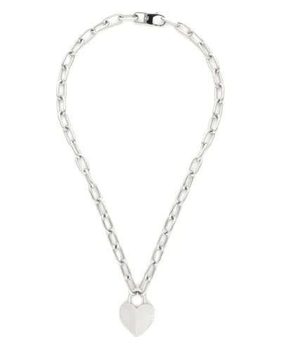 Naszyjnik Fossil Harlow Linear Texture Heart JF04657040 Srebrny