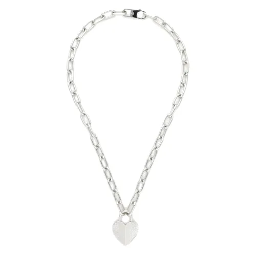 Naszyjnik Fossil Harlow Linear Texture Heart JF04657040 Srebrny