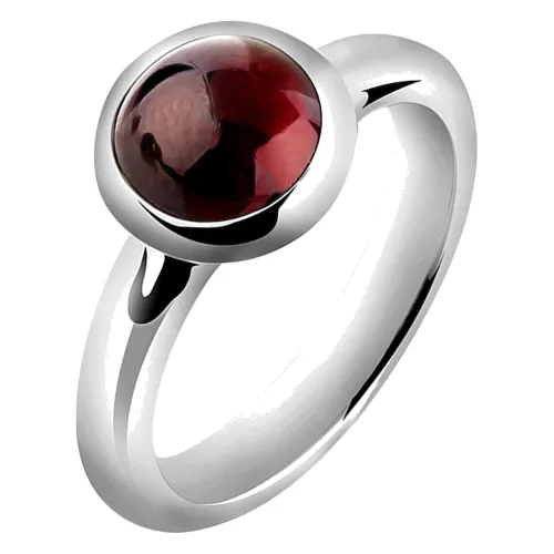 Nenalina Damski soliter okrągły elegancki z granatem w srebrze 925 Sterling Silver Pierścionki 1 ct