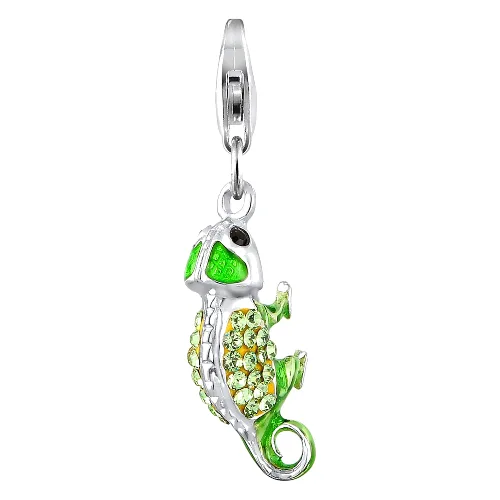 Nenalina Damski wisior kameleon z kryształami w srebrze próby 925 Sterling Silver Naszyjniki 1 ct