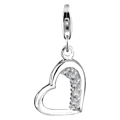 Nenalina Damski wisiorek serce z kryształami w srebrze próby 925 Sterling Silver Naszyjniki 1 ct