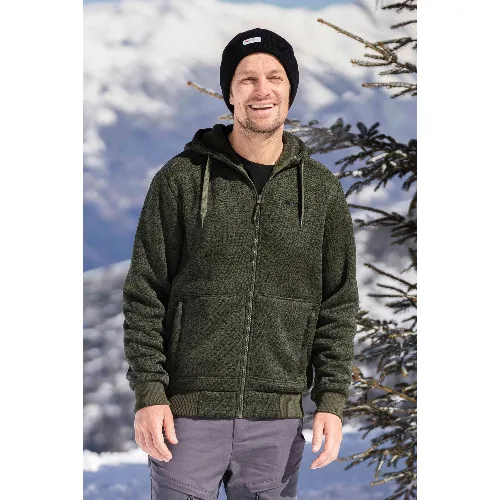 Nevis II - bluza polarowa z kapturem - Dark Green
